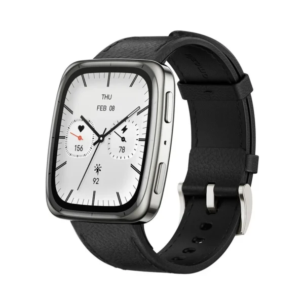 ساعت هوشمند 43 میلی متری امیزفیت مدل Active 2 Square با بند چرمی